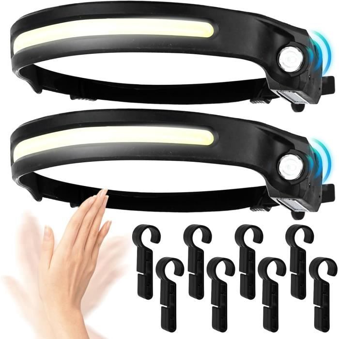 Lampe Frontale LED Rechargeable USB – Puissante, Capteur Sensible, Camping, Pêche
