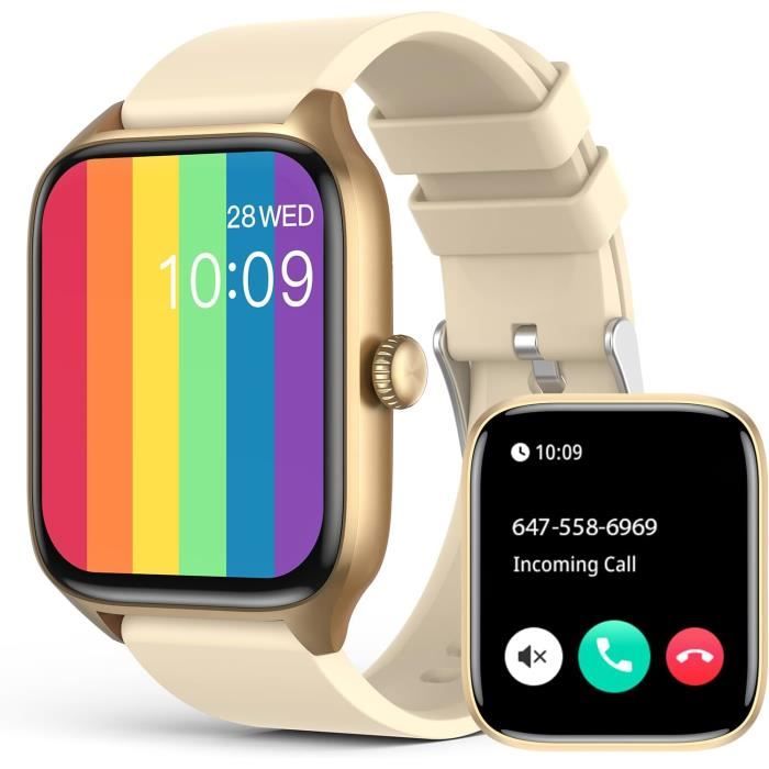 Montre Connectée 1.95 Pouces écran Tactile - Appels, Suivi Santé (fréquence Cardiaque, SpO2, Sommeil), 140+ Modes Sport - IP68 - Autonomie 5-7 Jours - Pour Android/iOS - 12
