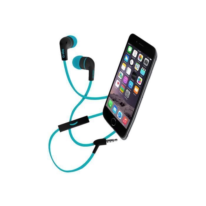 Auriculares SBS Studiomix 30 - Negro - Jack 3.5mm - Cable Plano - Botón Para Descolgar