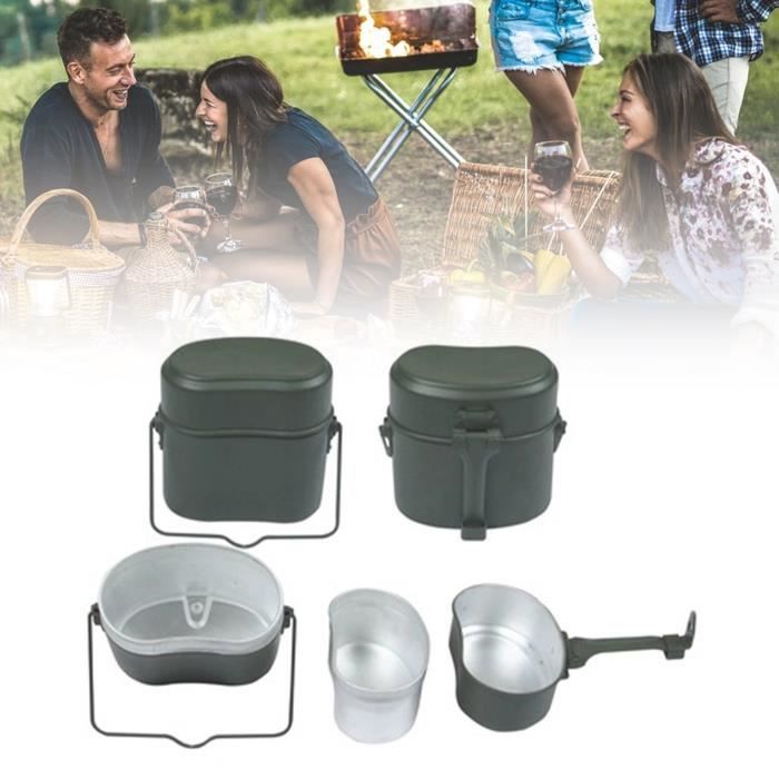 Gamelle Militaire En Aluminium - Ensemble Bols Pour Camping, Randonnée - Boîte Repas Portable - Léger Et Résistant - Idéal Plein Air