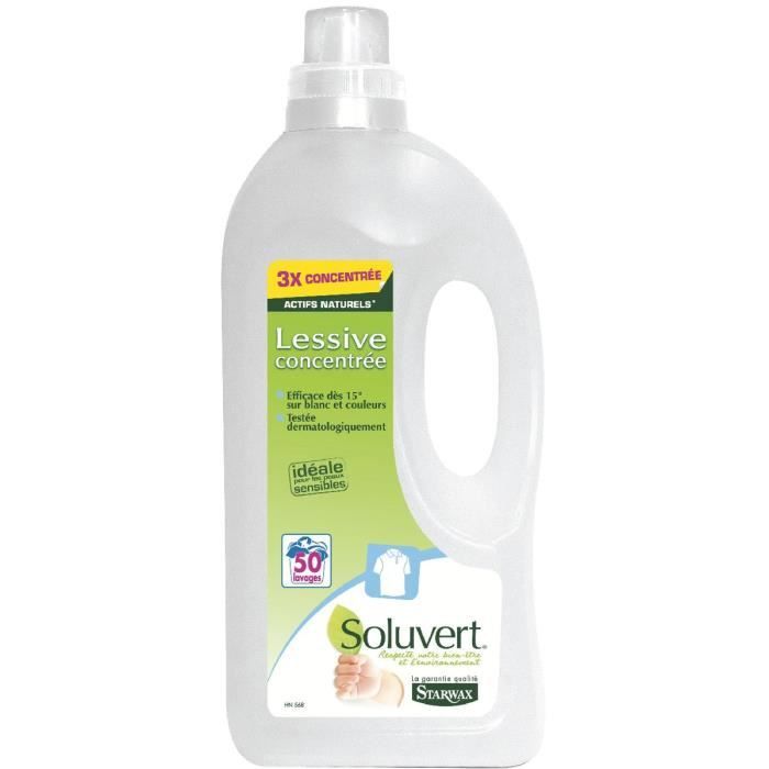 Lessive 3 x plus concentrée Soluvert - Bidon 1,5l - Cdiscount Au quotidien