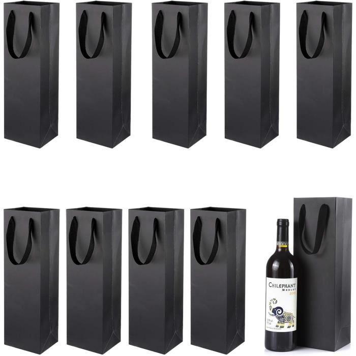 Sacs cadeaux pour bouteille Noir main image 1