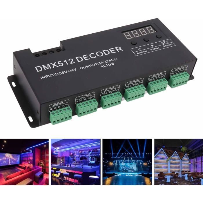 Décodeur DMX 24 Canaux – Contrôleur LED RGBW 5-24V Pour Barres De Scène Et Projets Lumière - 3