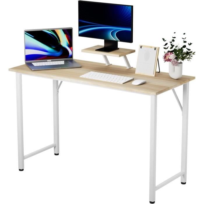 Bureau D'ordinateur 80x40 Cm Avec Support D'écran Réglable - Cadre Métal Robuste, Plateau Imperméable, Design Gaming