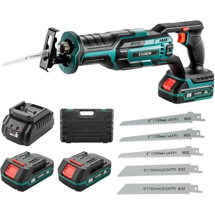 Scie Sabre Sans Fil SORAKO 18V - Batterie 4.0Ah - 0-3000SPM - Changement Lame Sans Outil