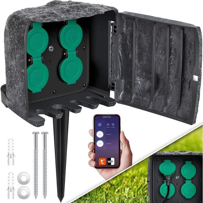 Prise de Jardin - Gris, 19x20 cm, IP44 - Trio - Garden Socket