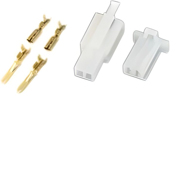 Cosse Plastique 2 Pin fiches Male + Femelle - Lot de 10 / Broche Connecteur  Faisceau Electrique C2PIN