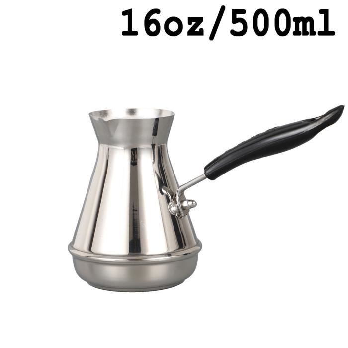 Cafetière Turque (cezve) En Acier Inoxydable 500 Ml - Pour Café Grec/arabe, Induction, Maison Et Voyage