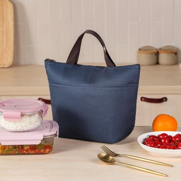 WUNZILO Sac à Déjeuner Isotherme Réutilisable - Lunch Bag Pliable Trois Couches Épaisses Pour Travail & École