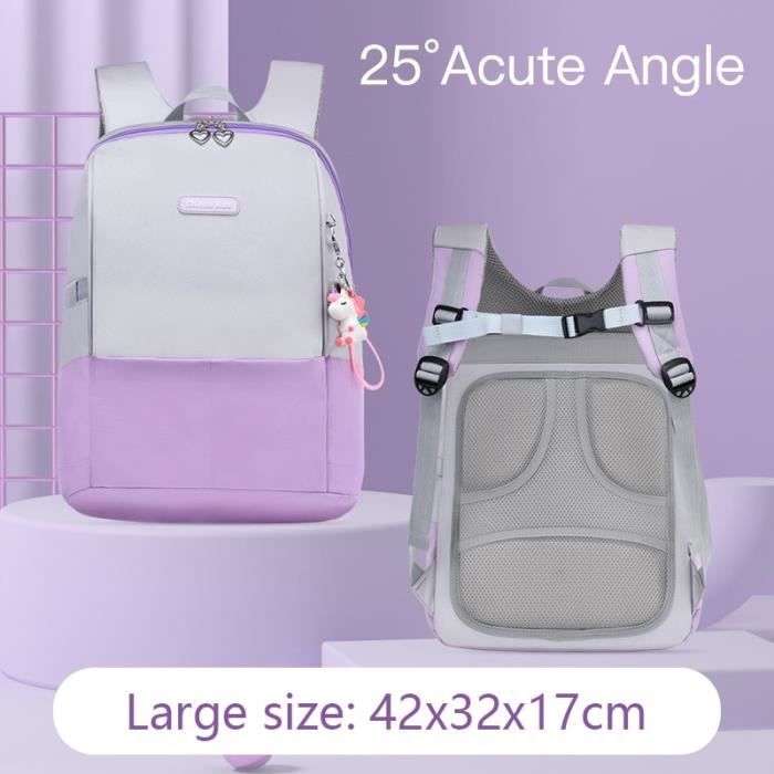 Large Purple Sac d cole orthop dique rose pour fille de 6 12