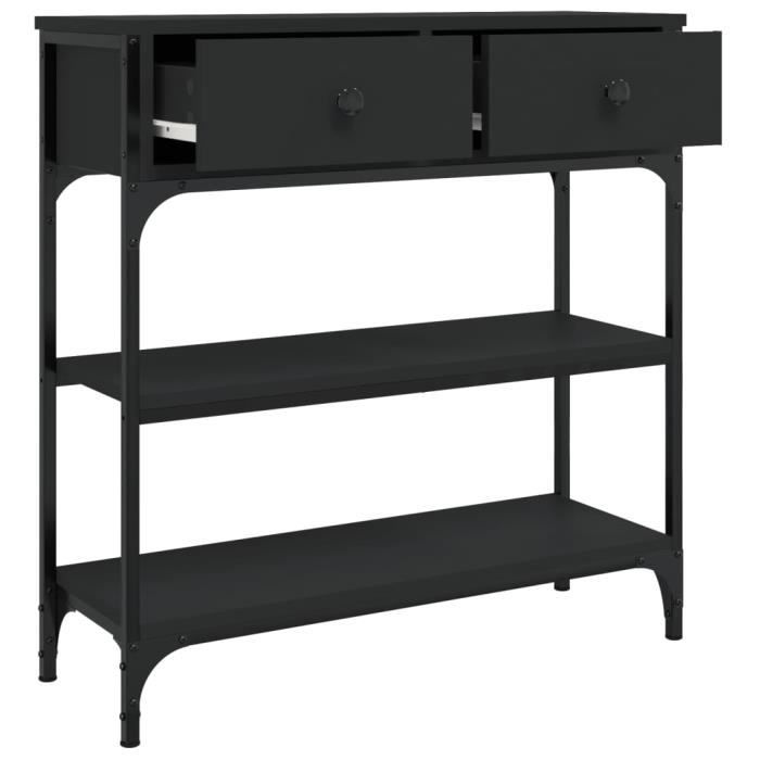 Table Console Noire – 90x36x75 Cm – Bois D'ingénierie – Appoint