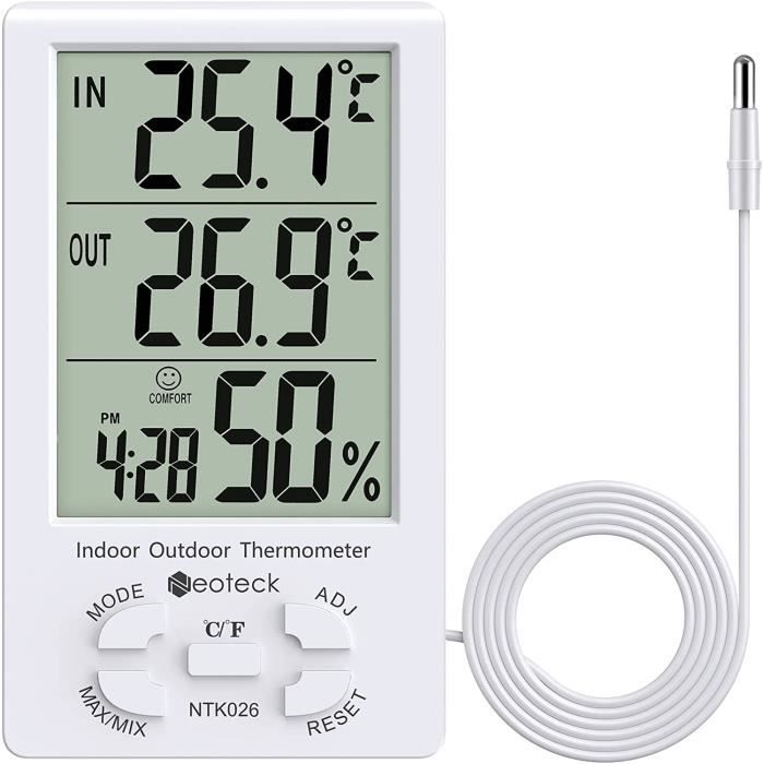 Thermomètre intérieur extérieur Digital LCD hygromètre