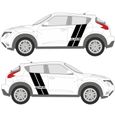 NISSAN JUKE Doubles Bandes latérales 1 - NOIR - Kit Complet - voiture Sticker Autocollant-1