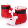 1 paire de chaussures pour bébés antidérapantes en coton chaud brodées de Noël  KIT - COFFRET - AUTRES ARTICLES DECORATION DE NOEL-1