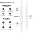 Ecouteurs Filaire avec Micro et Contrôle Oreillettes Audio Compatible avec iPhone 14 - 13 - 12 - 11 - X - 8 - 7 Blanc [Toproduits®]-1