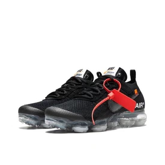 Baskets OFF WHITE X Nike AIR Vapormax 2.0 Homme Noir Synthetique Lacets Plat Noir Cdiscount Chaussures