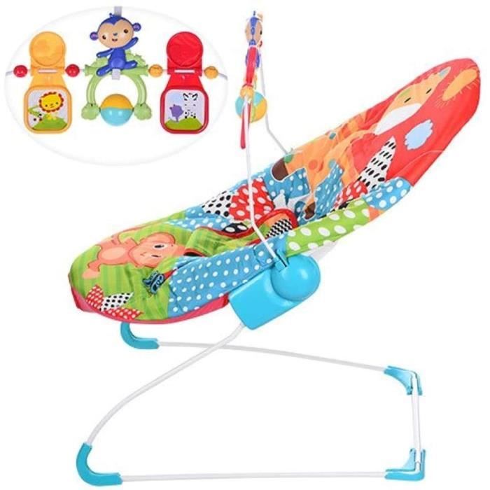 BOUNCER Transat pour bébé de 0 à 6 mois 0-9 kg Rouge - Chaise haute, transat  et balancelle bébé - Puériculture - Enfants, jouets et jeux