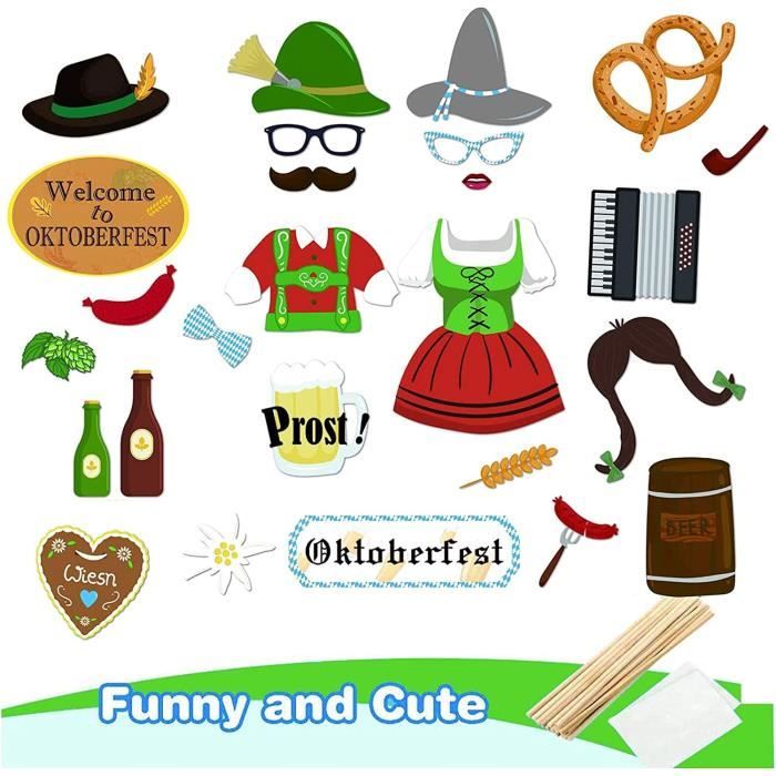 Set 80 Pièces Vaisselle Jetable Oktoberfest - 40 Serviettes + 40 Assiettes Thème Bière Bavière
