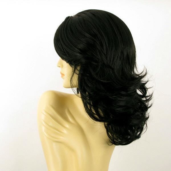 Perruque Femme Mi-longue Noir MAELYS 1B - Synthétique Raide - Neuf Avec étiquettes