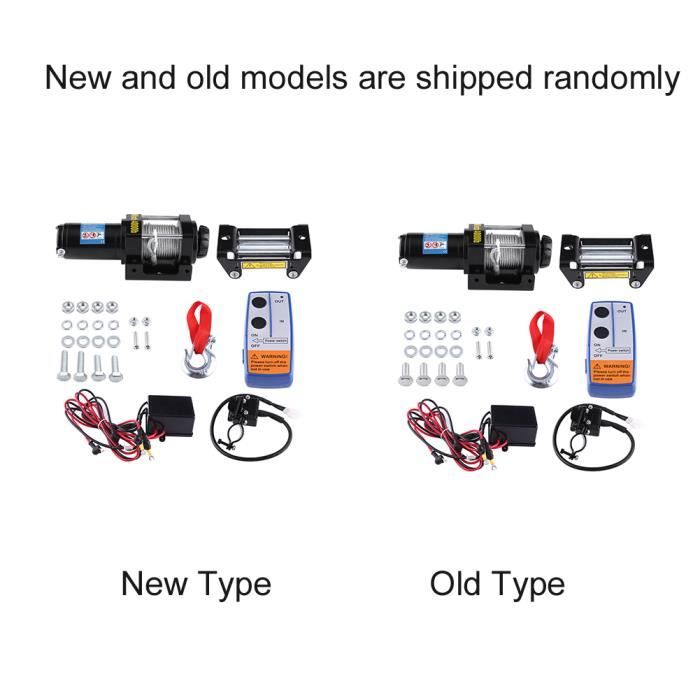 Viesurchoix© Treuil électrique de 4000lb WINCH 12V de câble d'acier
