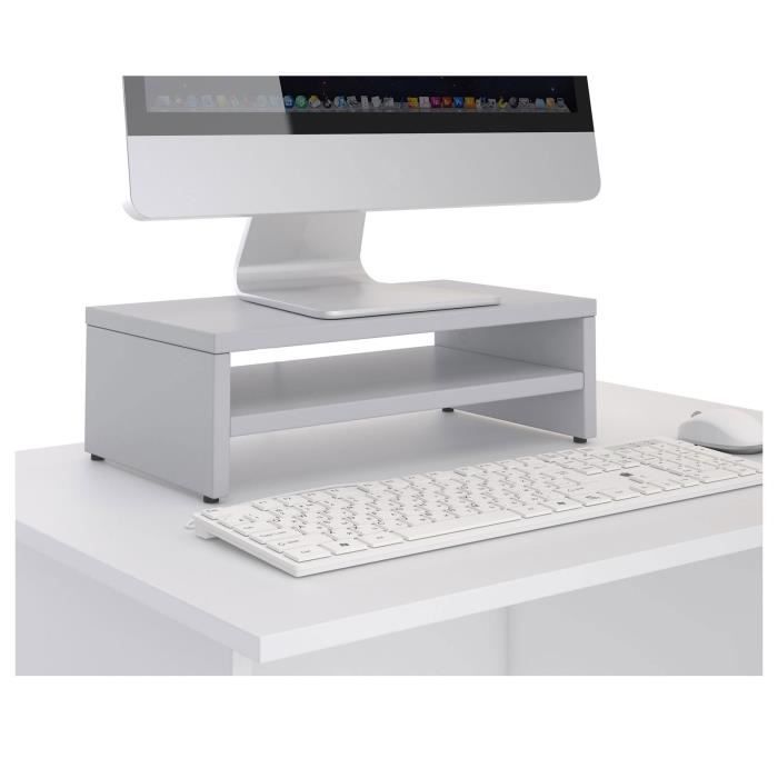 Support d'écran d'ordinateur DISPLAY, réhausseur pour moniteur avec étagère  intermédiaire, longueur 42 cm en mélaminé gris clair mat - Achat / Vente Support  d'écran d'ordinateu - Cdiscount