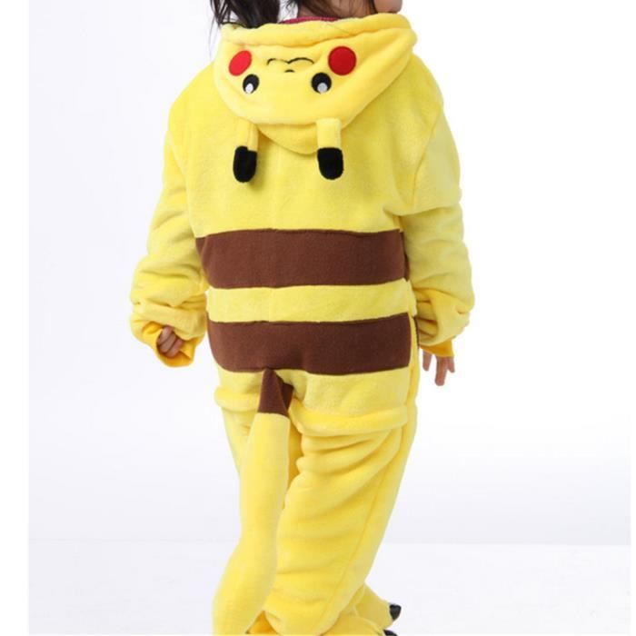 Pyjama Combinaison de Nuit Onesie Pikachu pour Enfants - Jaune