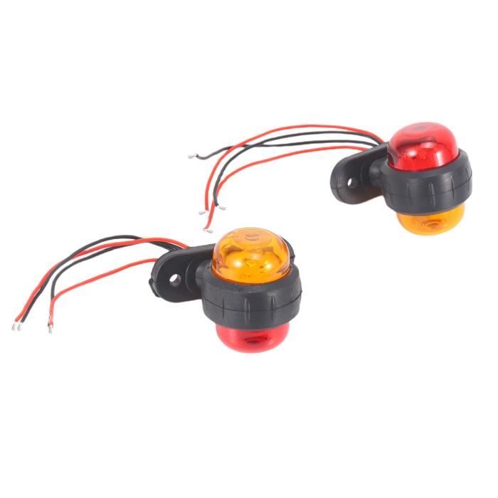 4 Feux De Position Latéraux LED VNVIS 12/24V - Rouge Et Blanc Pour Camion, Remorque, Camping-car