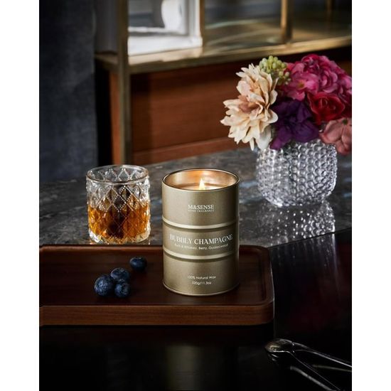 M&SENSE Bougie parfumées en bambou, naturelles et non toxiques, grandes bougies pour soulager le stress et se détendre, cadeaux pour les femmes et les hommes, combustion longue de 120 heures