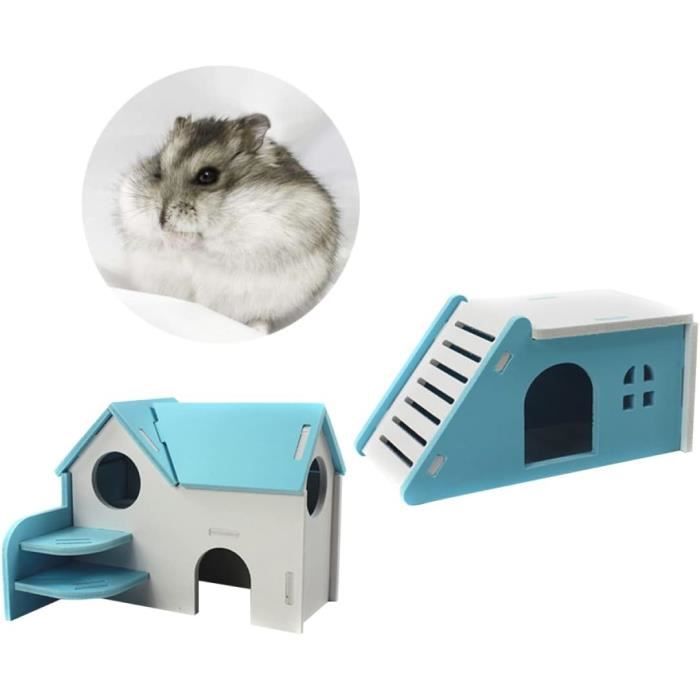 6 Pièces Pvc Pour Double Cage Couche Jouet Bleu Villa Pet Hamster Rat  Maison Nain Lit[x2289] - Cdiscount
