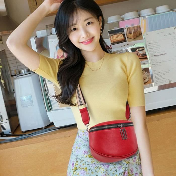 Sac banane top rouge femme