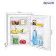 Mini Réfrigérateur, 58L Réfrigérateur de Table Silencieux, Thermostat Réglable Bomann KB 7235 60W Blanco 772350-3