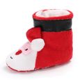 1 paire de chaussures pour bébés antidérapantes en coton chaud brodées de Noël  KIT - COFFRET - AUTRES ARTICLES DECORATION DE NOEL-3