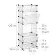 Relaxdays Meuble Chaussures étagère 6 Casiers Système Plug-in Portes Armoire Rangement HxlxP: 52 X 37 X 9 Cm, Blanc - 7