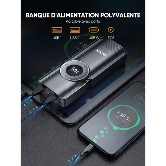 Démarreur De Batterie Portable BuTure 3000A 20000mAh Avec Compresseur - Puissance Ultra Pour Dépanner Votre Voiture