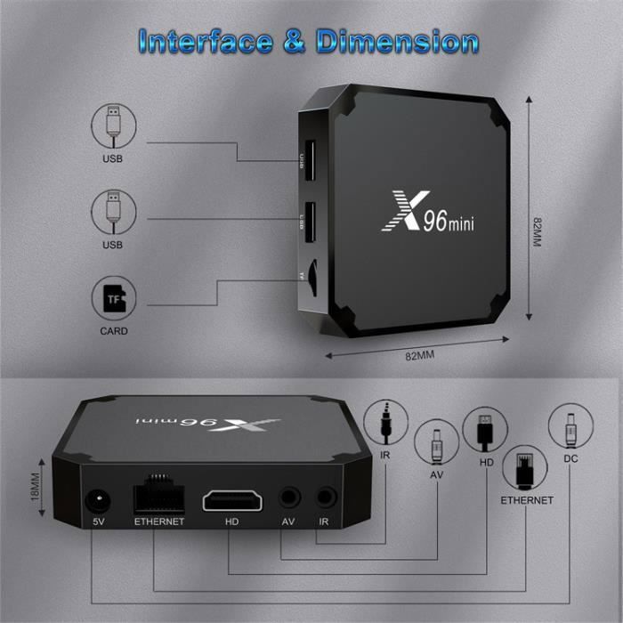 Boitier MINI Smart tv box Android 10.0 Boîte TV 4K HD Quad-Core chipset ...