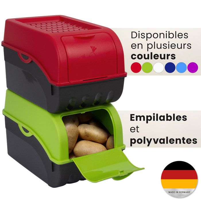 Boîte de conservation pour pommes de terre, oignons et ail, lot de 3, métal, pot à oignons, bleu clair, Relaxdays | Leroy Merlin