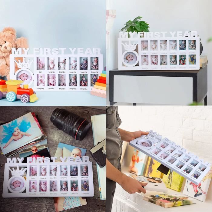Cadre Photo en plastique pour enfants de 0 à 12 mois,Souvenirs  créatifs,commémorant la croissance des enfants,affichage de cadeaux,cadre  Photo, ma première année