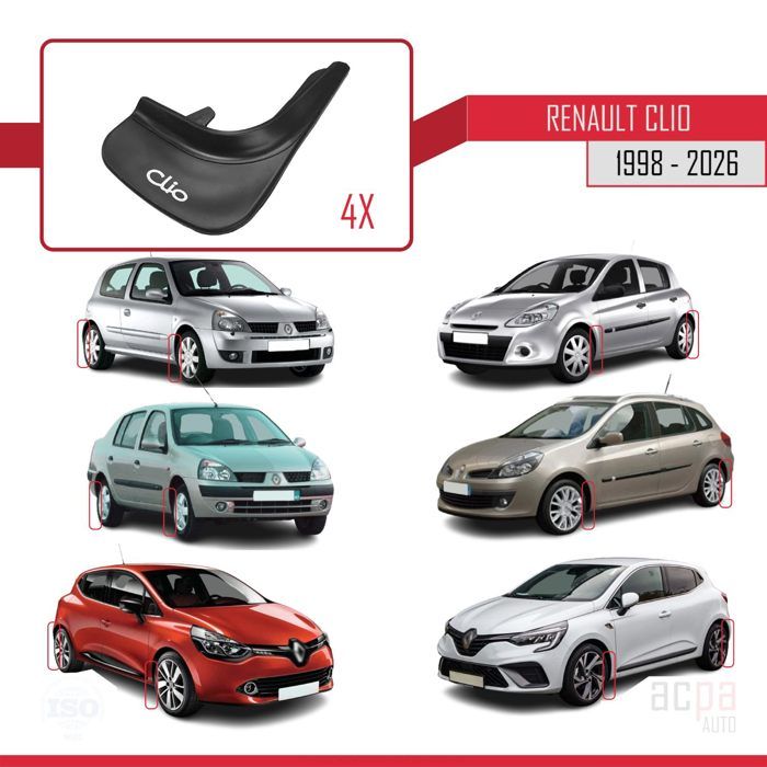 Compatible Avec Renault Captur (J87) 2013-2024 Jeu De Bavettes Garde-boue Avant Et Arrière De Voiture 4 Pcs Noir - Europe