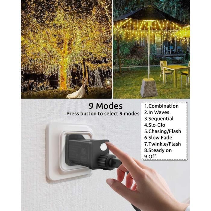 Clignoteur Pour Guirlande Lumineuse 31V 6W Prise Clignotante 9 Modes