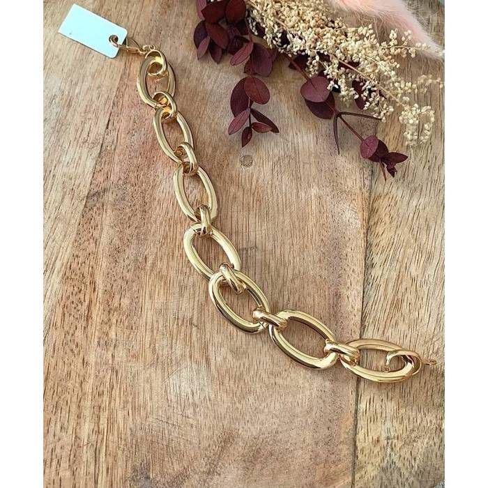 Bracelet Maille Américaine Dolly-Bijoux - Plaqué Or 18K 5 Microns - 21 Cm - Neuf Avec étiquettes