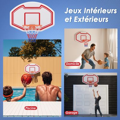 FUNJEPE Panier De Basket-ball Pliable Professionnel Avec Filet De Basket- Ball, Filet De Basket-ball Intérieur/extérieur, à Suspendre Au Mur, 45 Cm Pour Tous Les Temps