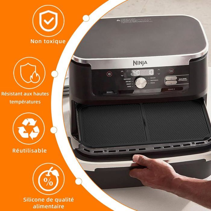 Grille Anti Projection Silicone Réutilisable Pour Air Fryer Ninja 10,4 L AF500EU - Accessoire Moule