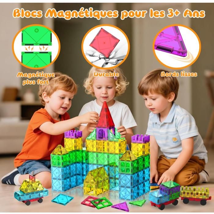 Blocs De Construction Magnétiques NorthBeland – 96 Pièces En ABS Solide, Aimants Renforcés – Jouet STEM éducatif 3+ – Compatible Avec Grandes Marques – Idéal Anniversaire