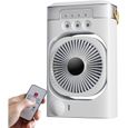 Refroidisseur portable avec télécommande, ventilateur à refroidissement par eau de 600 ml, 3 fonctions de pulvérisation