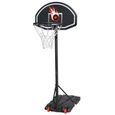 FAN PANNEAU DE BASKET sur Pied Extérieur/Intérieur Panier de Basket-Ball Mobile Portable Hauteur Réglable 148 cm à 246 cm Noir Blanc-0