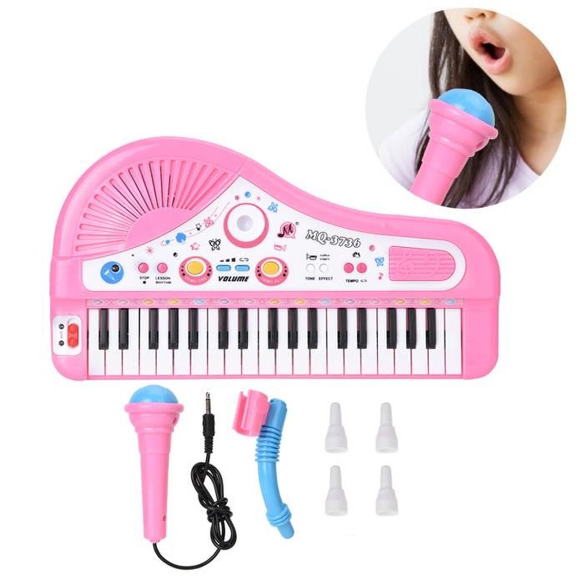 Piano électrique 37 Touches Pour Enfants - Clavier Portable Avec Microphone Et Fonction Enregistrement | Jouet éducatif Musical