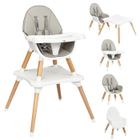 COSTWAY Chaise Haute Bébé Convertible 4 en 1 Coussin Amovible Repose-Pieds Plateau Réglable en 4 Etapes 6 Mois-3Ans Charge 15KG