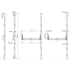 IAMS CHIEN Serrure barre antipanique Cross Bar 3 Points Haut bas DOM Metalux Couleur - Rouge