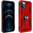 Coque pour téléphone - AVIZAR - Apple iPhone 12 / 12 Pro - Antichoc bi-matière - Bague Support Vidéo - Rouge