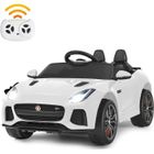 COSTWAY Jaguar Voiture Électrique 12V/4,5 pour Enfants 3-8 Ans, Télécommande 2.4G, 3-5 km/h,2 Moteur, MP3, USB, TF, Récit Blanc